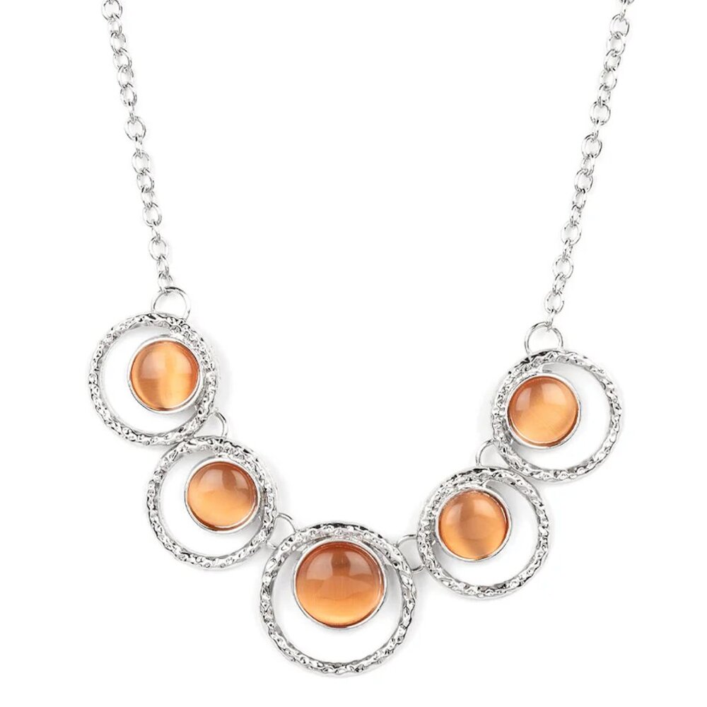 Paparazzi Elliptical Enchantment Orange Necklace & Earrings Set